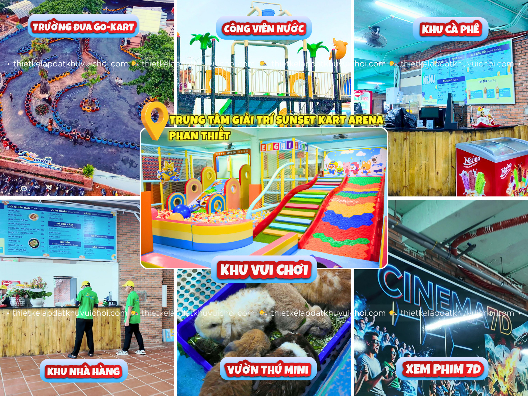 Tích hợp khu vui chơi trong tổ hợp giải trí Sunset Kart Arena - Phan Thiết