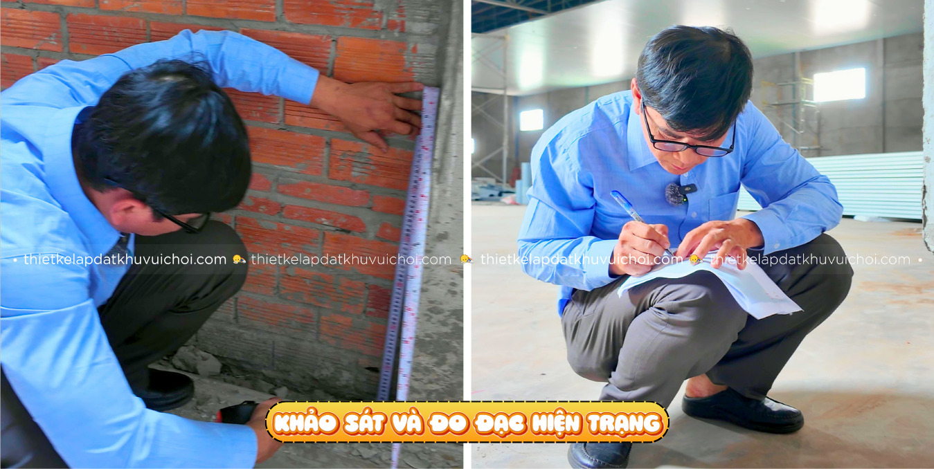 Mặt bằng không vuông vắn làm khu vui chơi trẻ em cần khảo sát và đo đạc tỉ mỉ