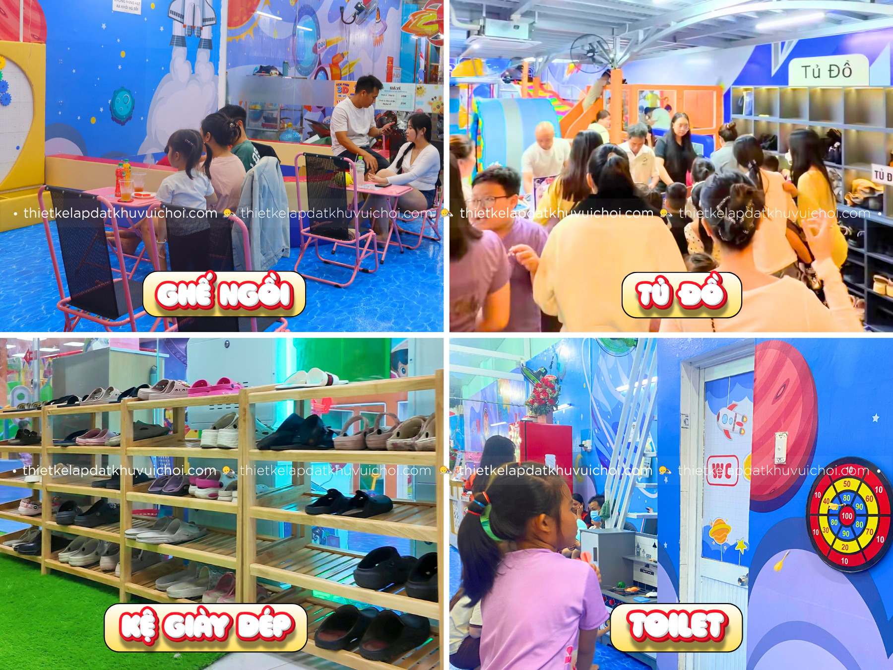 Thiết kế tối ưu diện tích khu vui chơi với phân khu hỗ trợ khách hàng