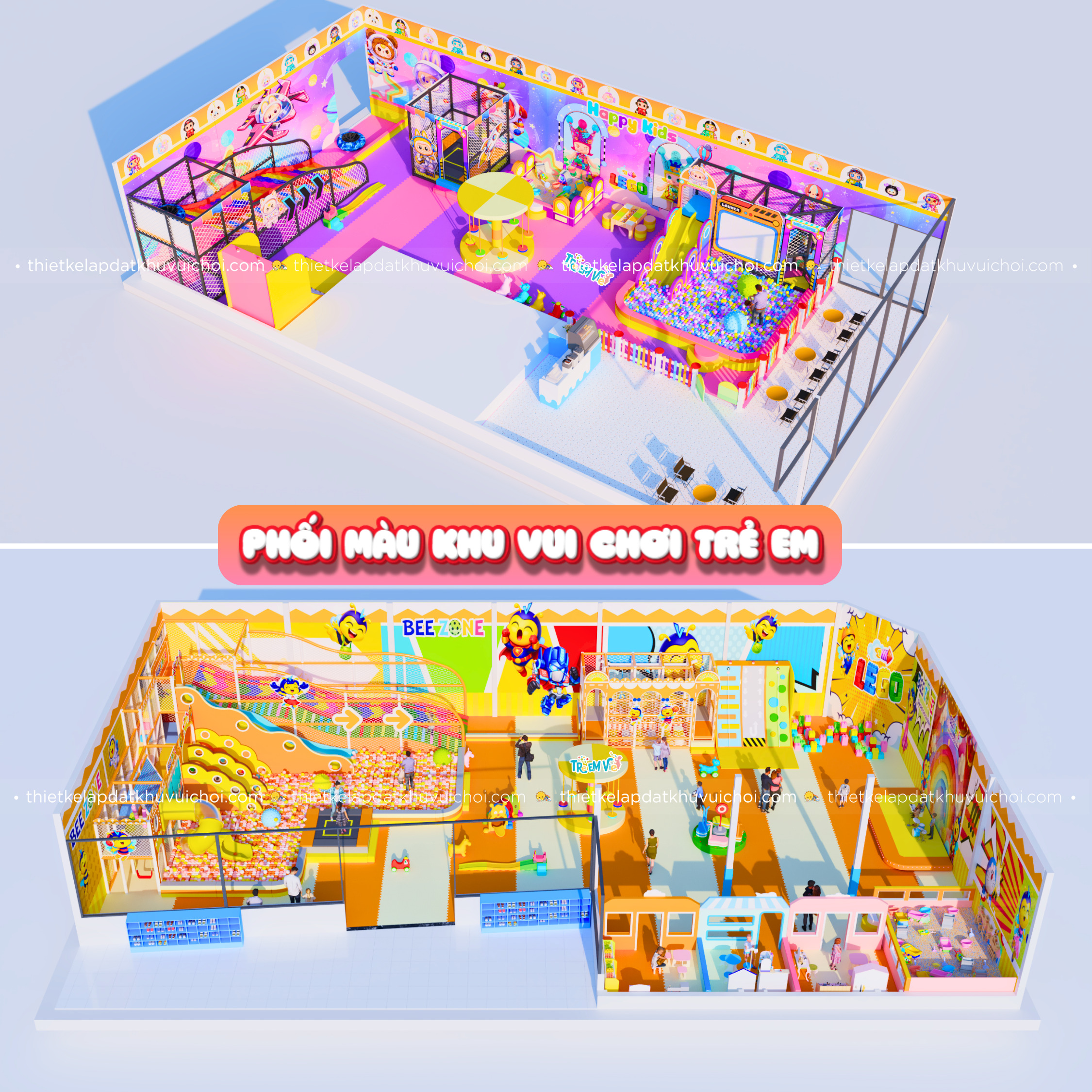 Phối màu khu vui chơi trẻ em