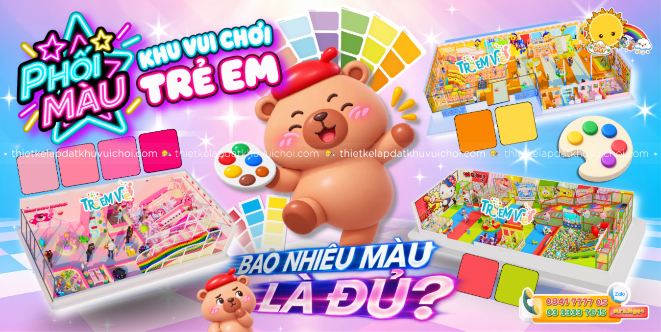Banner Phối màu khu vui chơi trẻ em